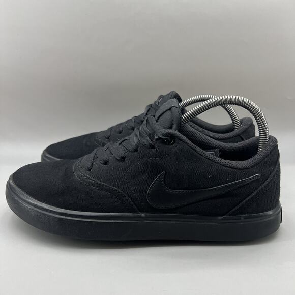 Nike Sb Check Solarsoft Skateboarding Sneakers Women‎ Size 10 Black Canvas Shoes - Picture 3 of 8